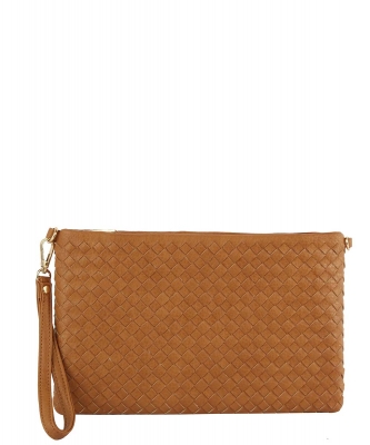 Fashion Woven Clutch Crossbody Bag TD-0032 TAN